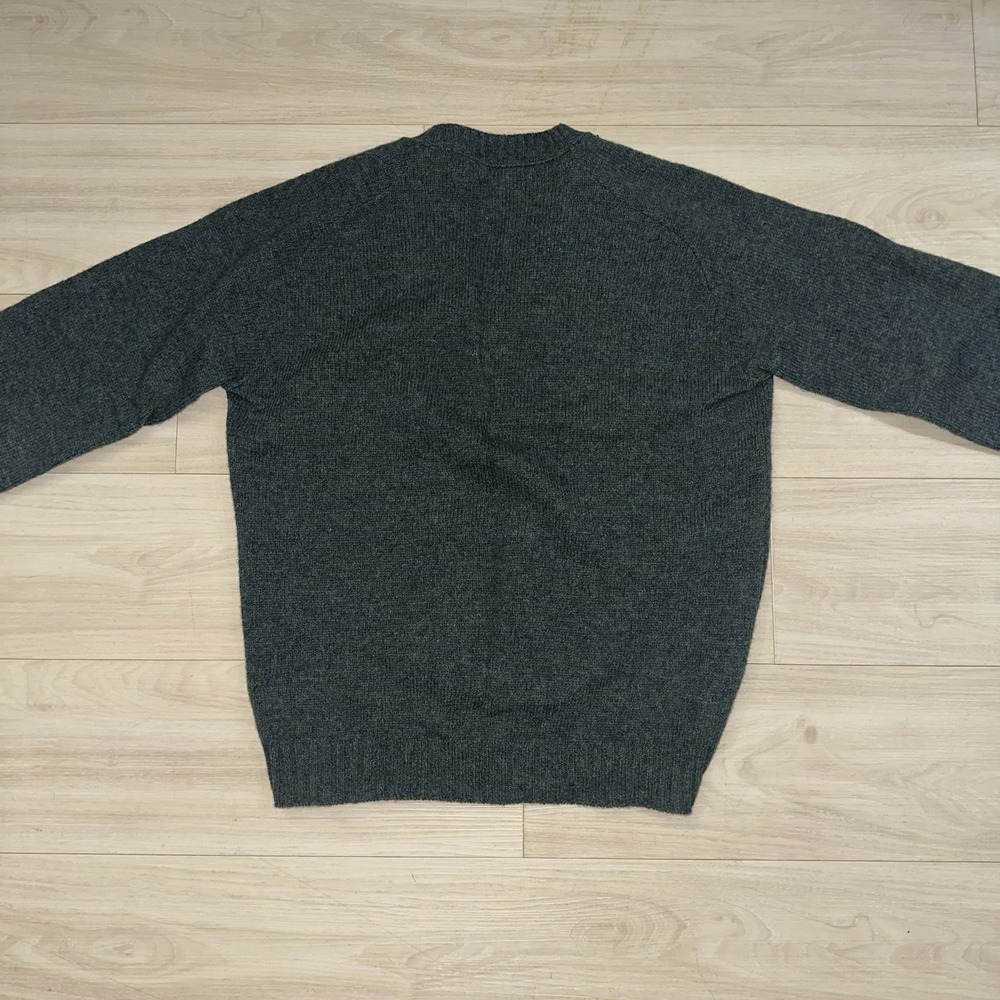 Vintage Classic Directions Sweater Men's Large Tall Green V-neck Wool Knit 80s - Picture 4 of 8